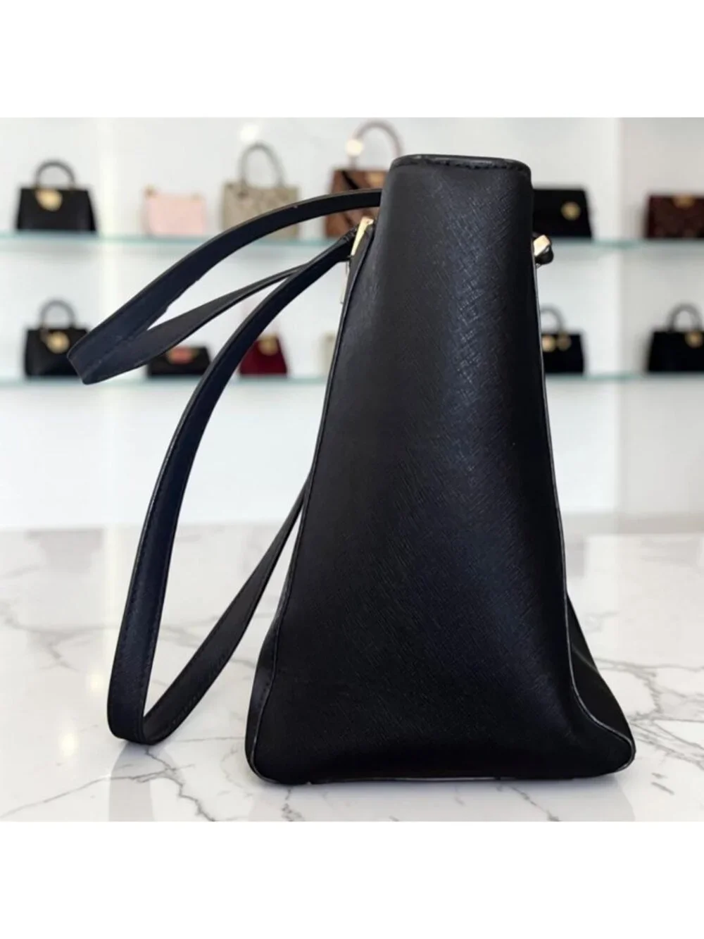 Tory Burch Black Stefano Leather Robinson Shoulder Bag